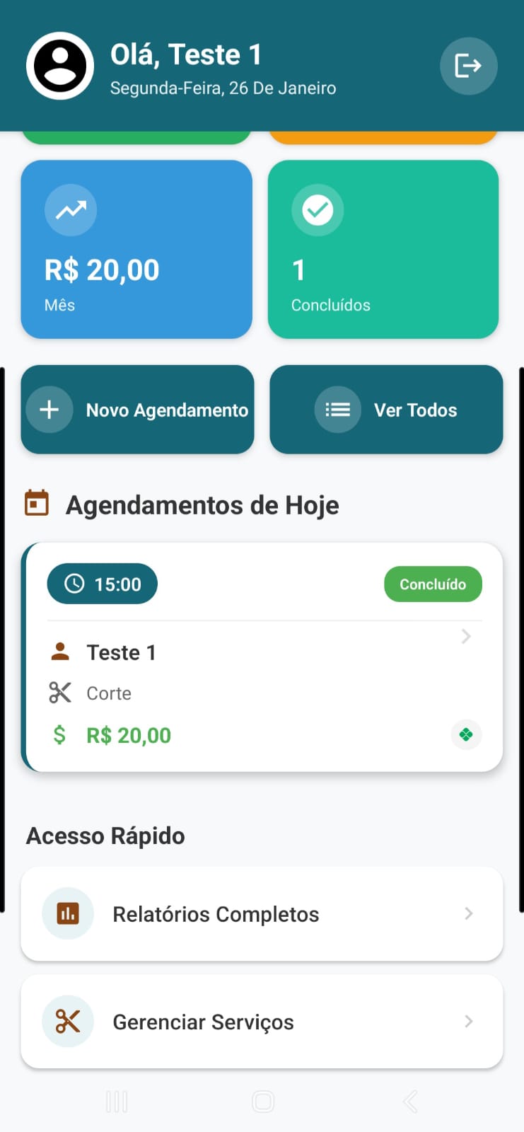App Barbearia - Agendamentos