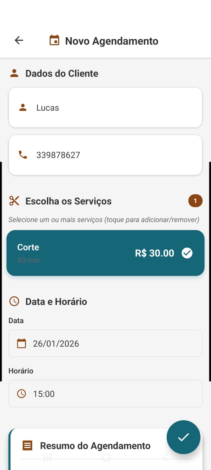 App Barbearia - Serviços